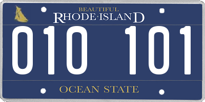 RI license plate 010101