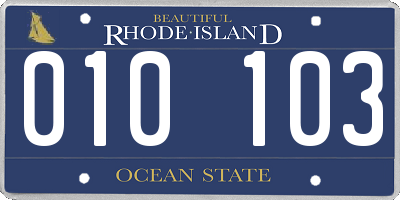 RI license plate 010103