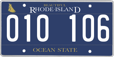 RI license plate 010106