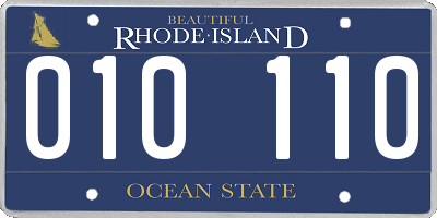 RI license plate 010110