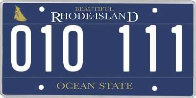RI license plate 010111