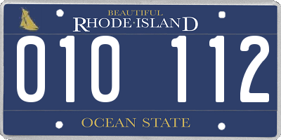 RI license plate 010112