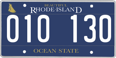 RI license plate 010130