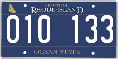 RI license plate 010133