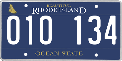 RI license plate 010134