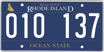 RI license plate 010137