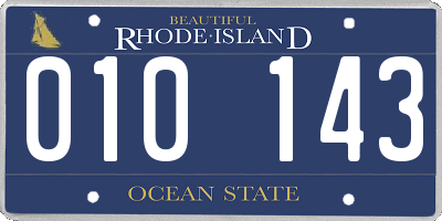 RI license plate 010143