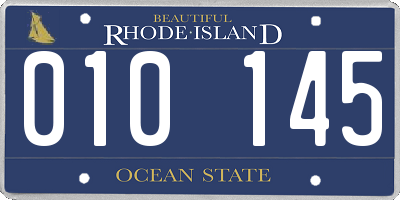 RI license plate 010145
