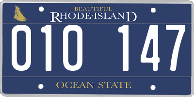 RI license plate 010147