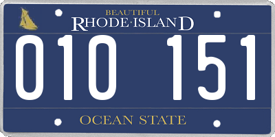 RI license plate 010151
