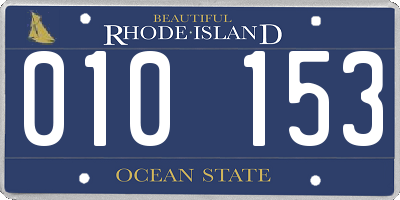 RI license plate 010153