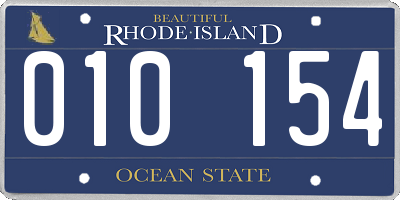 RI license plate 010154