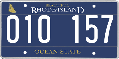 RI license plate 010157
