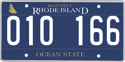RI license plate 010166
