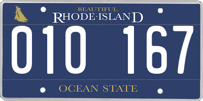 RI license plate 010167