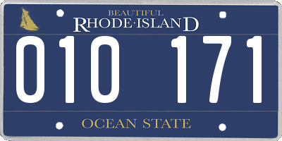 RI license plate 010171