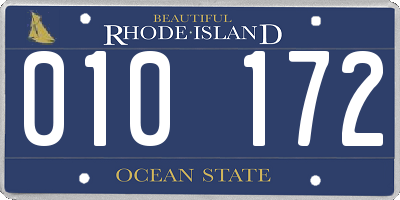 RI license plate 010172