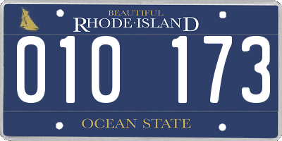 RI license plate 010173