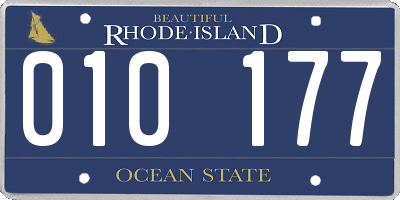 RI license plate 010177