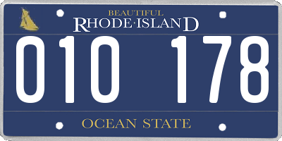RI license plate 010178
