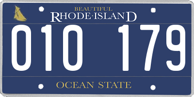RI license plate 010179