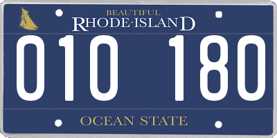 RI license plate 010180