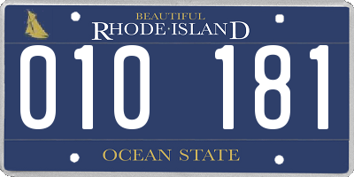 RI license plate 010181