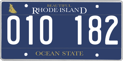 RI license plate 010182