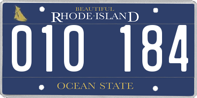 RI license plate 010184