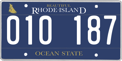 RI license plate 010187