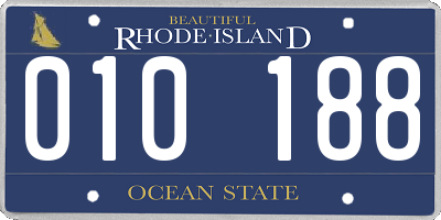 RI license plate 010188