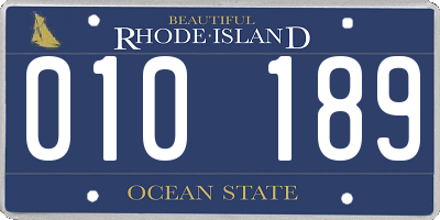 RI license plate 010189