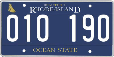 RI license plate 010190