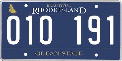 RI license plate 010191