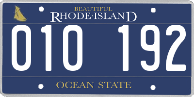 RI license plate 010192