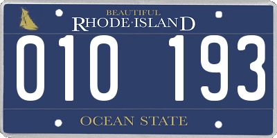 RI license plate 010193