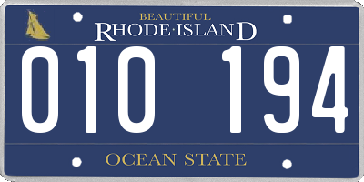 RI license plate 010194