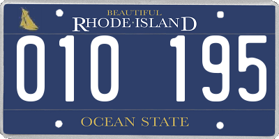 RI license plate 010195