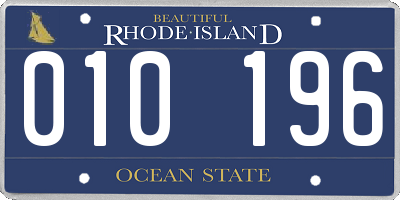 RI license plate 010196