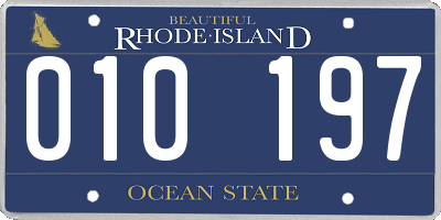 RI license plate 010197