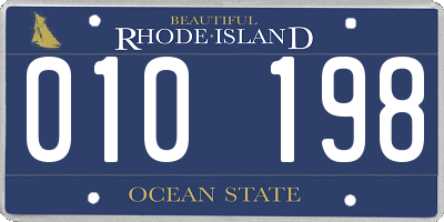 RI license plate 010198