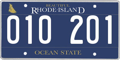 RI license plate 010201