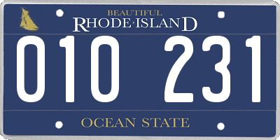 RI license plate 010231