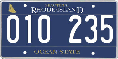 RI license plate 010235