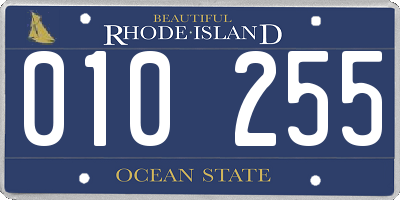 RI license plate 010255