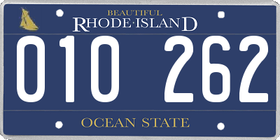 RI license plate 010262