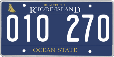 RI license plate 010270