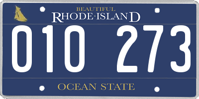 RI license plate 010273