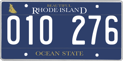 RI license plate 010276