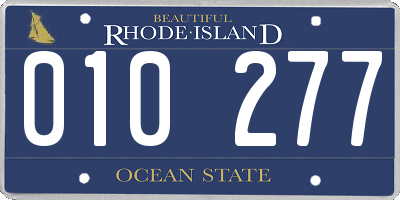 RI license plate 010277